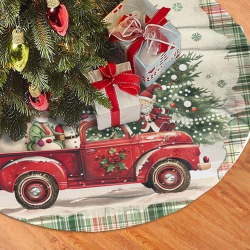 36 Inch Christmas Tree Skirt, Farmhouse Merry Xmas Holiday Home Decor