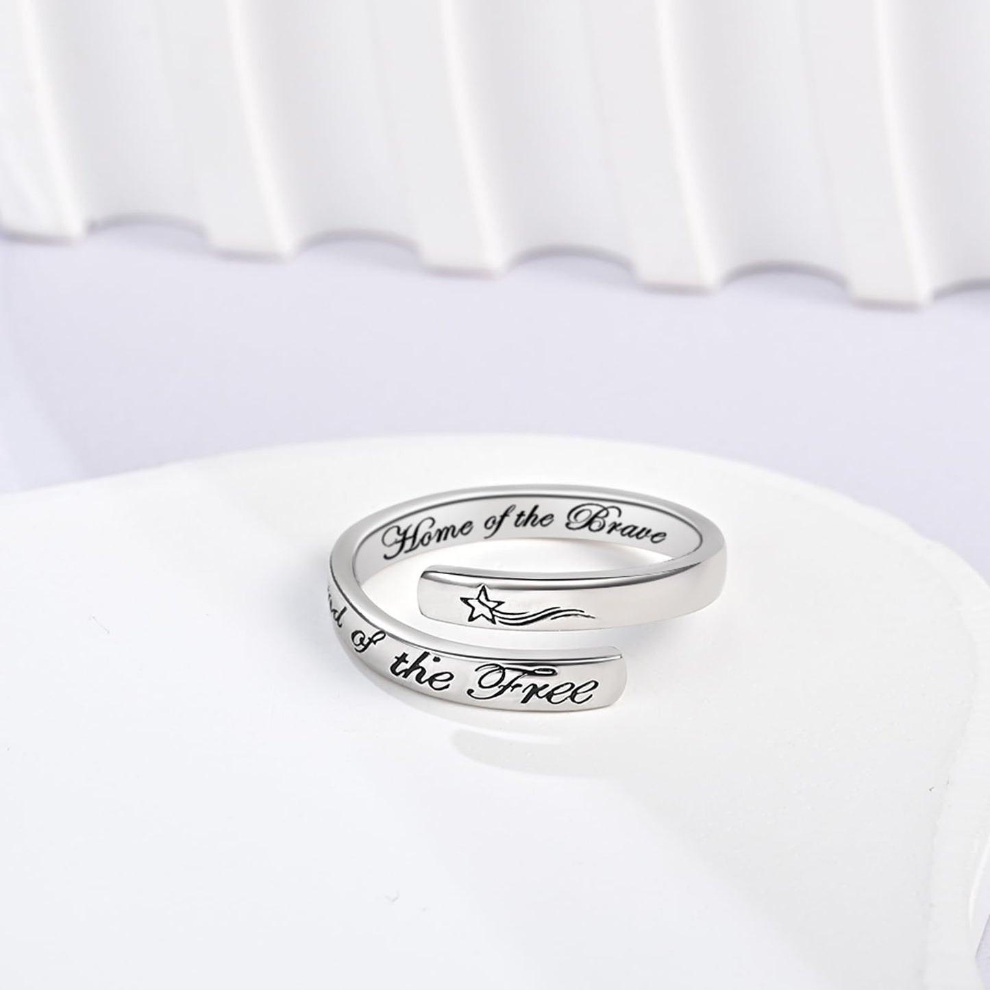 JXJL S925 Sterling Silver Inspirational Jewelry Rings Adjustable Ring Personality Encouragement Gift for Teens Women