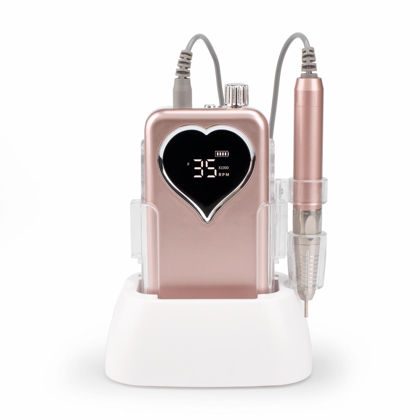 Luocute Electric Nail File, Professional Nail Drill Machine 35000 RPM Rechargeable Cordless with 6 Professional Bits LCD Display for Acrylic Gel Nails Manicure (US Plug)
