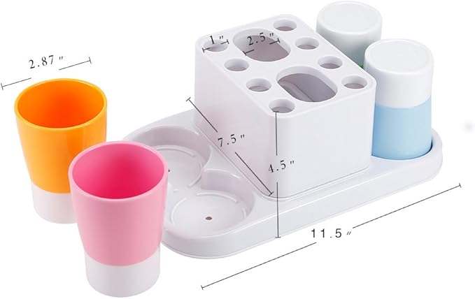 Toothbrush Holder and Large Organizer Stand for Bathroom