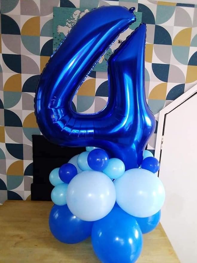 Night Blue 5 Balloon, Number Balloons 40 Inch, 5th Birthday Balloon Decorations, Night Blue Party Supplies, 5 Number Balloons, Number 5 Balloon