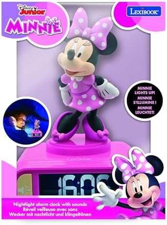 LEXiBOOK, Minnie Nightlight Alarm Clock, RL800MN