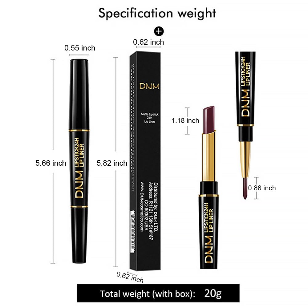 evpct 1Pcs Mauve Red Lip Liner and Lipstick Set Kit for Women Matte Lips Kit with Lip Liner Lip Stains Long Lasting Waterproof 24 Hour Lipstick and Lip Liners Combo Lipliners Pencil Set 13#