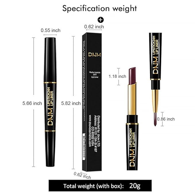 Kaely 2-in-1 Plum Red Lip Liner & Lipstick Set Kit for Women, Matte Lips Kit with Lip Liner Lip Stains Long Lasting Waterproof 24 Hour Lipstick and Lip Liners Combo Lipliners Pencil Set 02