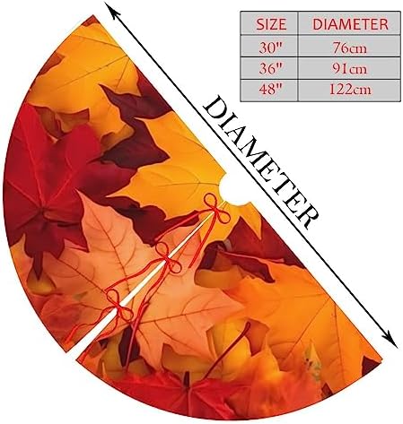 Autumn Leaves Fall Christmas Tree Skirts 36", Xmas Tree Cloth Mats Trees Skirts for Decor Gift, Home Decoration