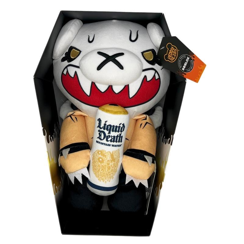 Deddy Bears X Liquid Death Murder Bear | Plush Toy Bear | Horror | 12 Inch Collectible Teddy Bear in Coffin