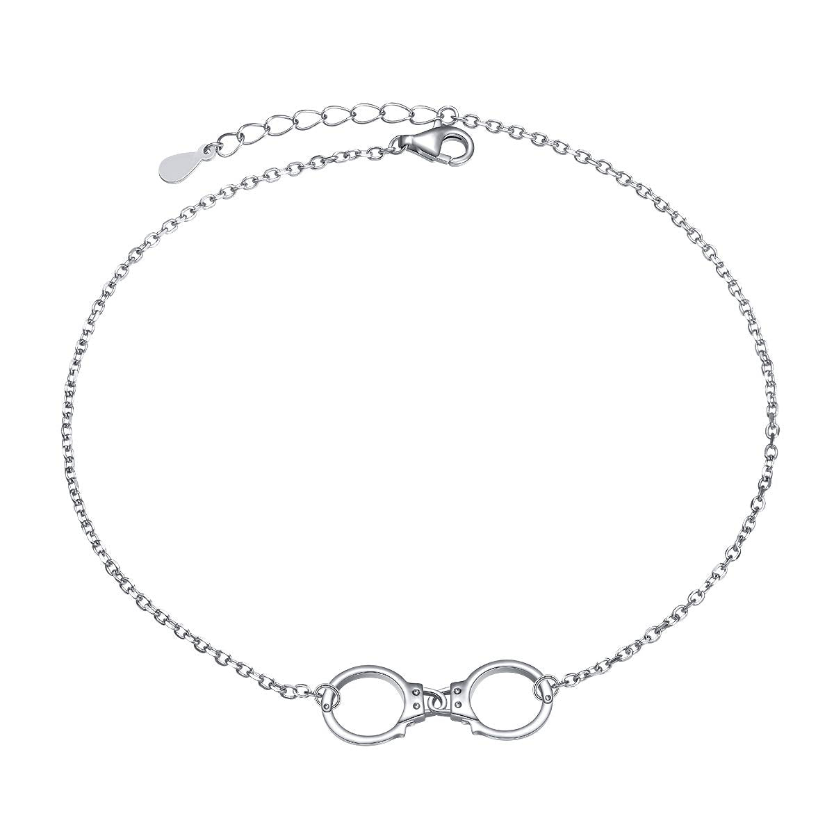 DAOCHONG S925 Sterling Silver Handcuffs Choker Short Dainty Necklace Pendant for Women Jewelry Gift