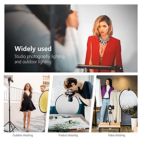NEEWER 22 Inch/60 Centimeter Light Reflector Light Diffuser 5 in 1 Collapsible Multi Disc with Bag - Translucent, Silver, Gold, White, and Black for Studio Photography Lighting and Outdoor Lighting - size: 60cm