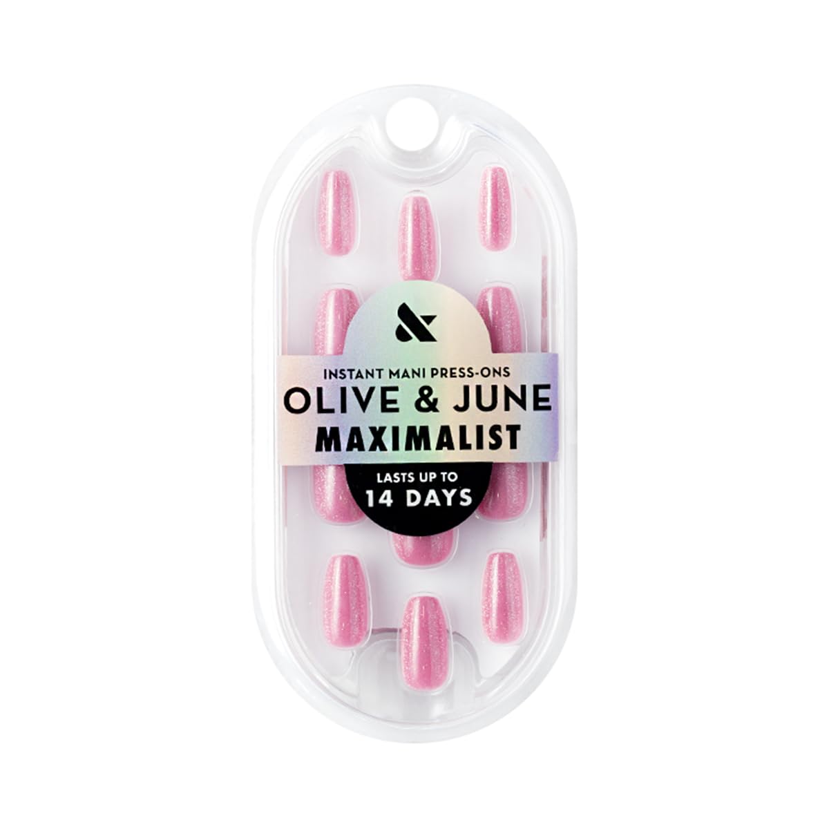 Olive & June Maximalist Instant Mani Press-On Nails (Glue) | 42 Fake Nails, 21 Sizes | Non-Toxic, Long-Lasting Big, Bold Gorgeous Realistic Look | Salon-Quality at Home | Medium, Coffin | Rose Velvet
