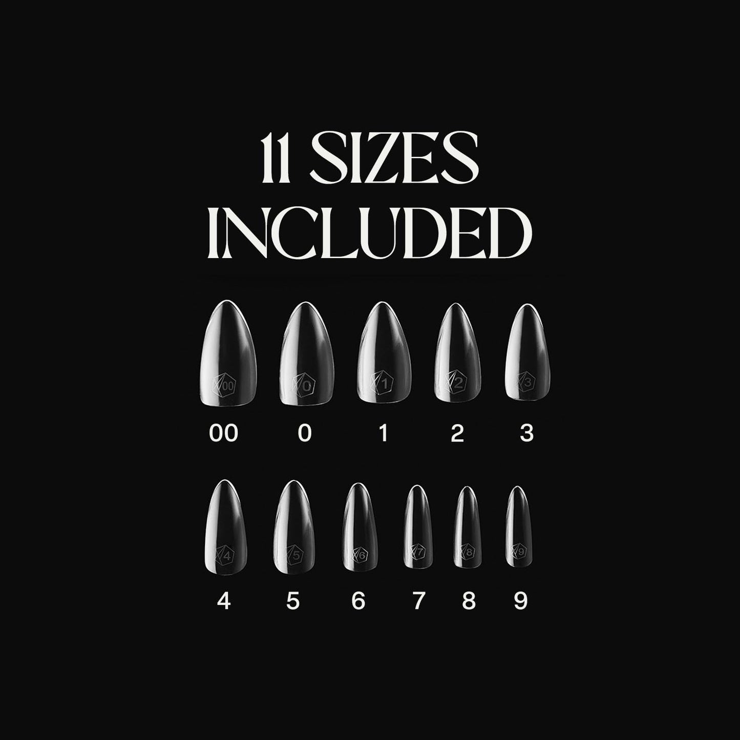 Aprés Gel-X® Natural Stiletto Short Tip Box | 500pc Gel-X Tips, 11 Sizes 00-9, Premium Quality