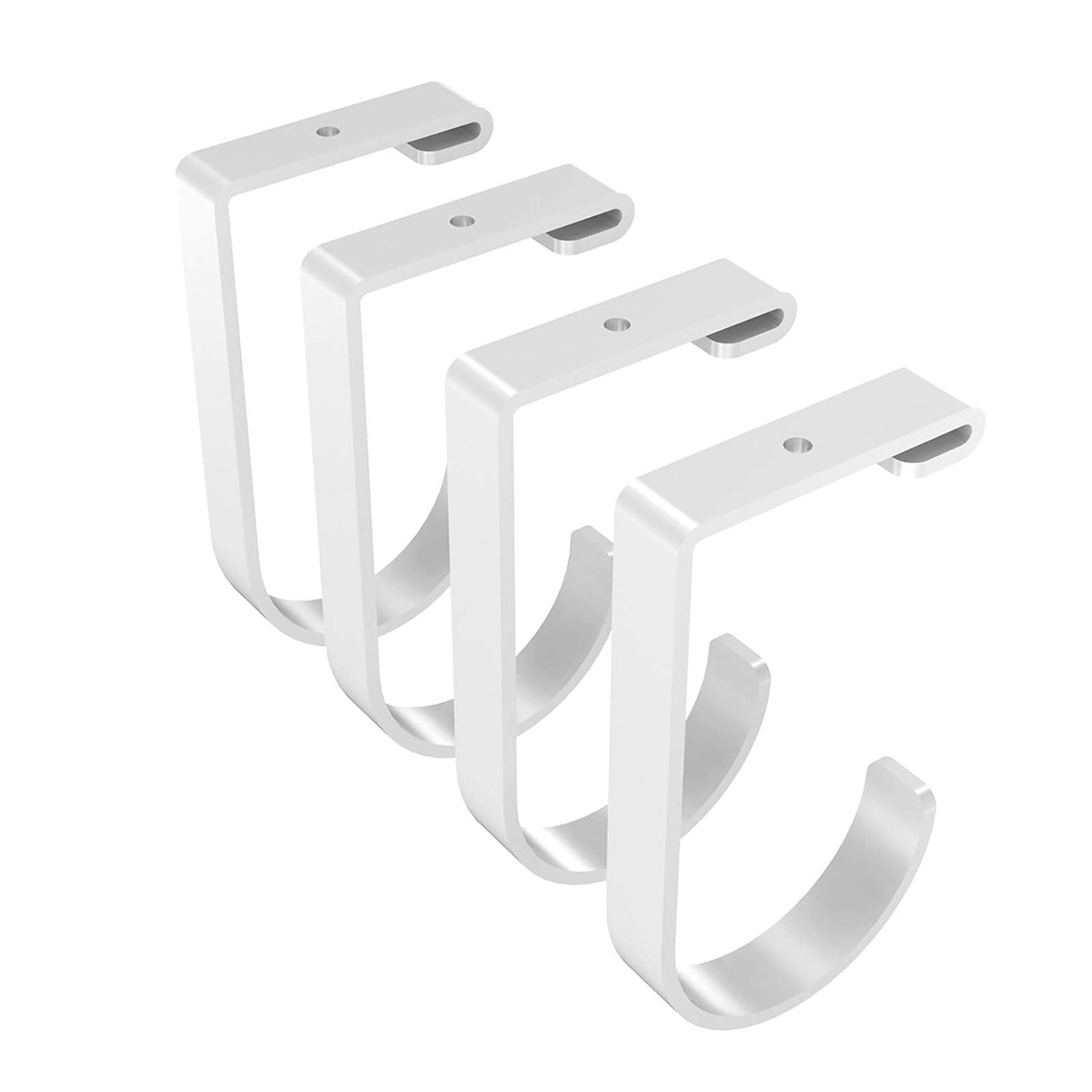 FLEXIMOUNTS 4 Pack Add On Storage Flat Hook Accessory for Garage Ceiling Rack and Wall Shelving, Max Weight Capacity up to 50lbs, White