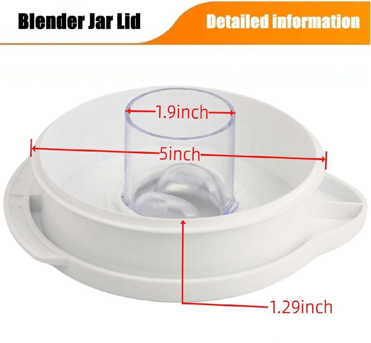 124462-000-805 Glass Blender Jar Lid Replacement 110404-000-805 Fits for Oster Blender Jars that Measure 5 1/2" at the Top -White