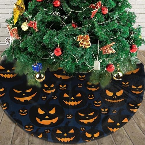 Halloween Pumpkin 2 Christmas Tree Skirts Halloween Pumpkin 2 Printed Tree Skirt 36" Gorgeous Xmas Holiday Party Ornaments Keepsake Gift