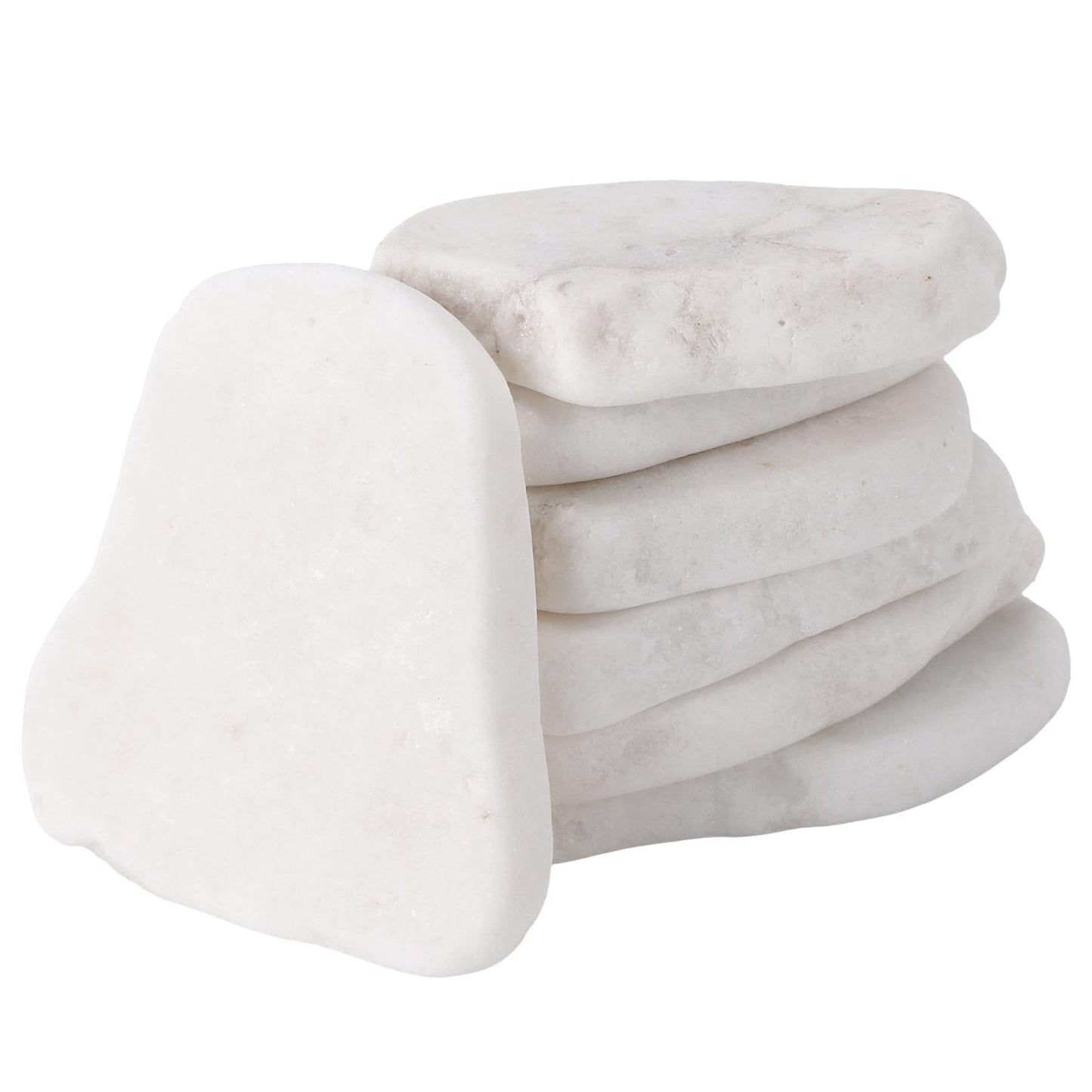 SINJEUN 50 PCS White Rocks for Painting, 1"-3" Flat Painting Rocks, Paintable Rock for Arts and Craft DIY Decoration