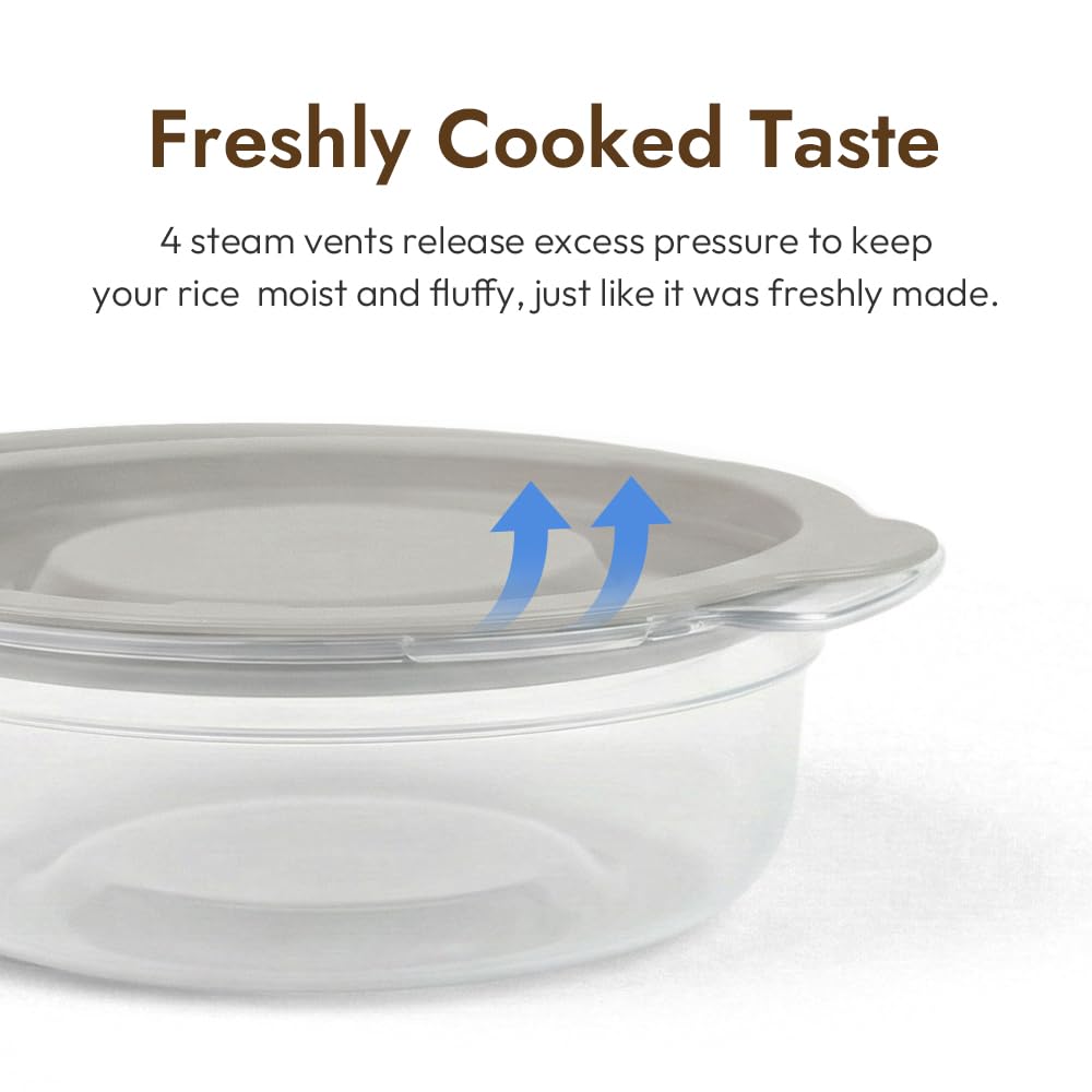 carrotez Cooked Rice Storage Container for Freezer - Portion Control Meal Prep Containers, Stackable, BPA-Free, Microwave Safe, 4Pack 2.6cup (21oz), Yellow