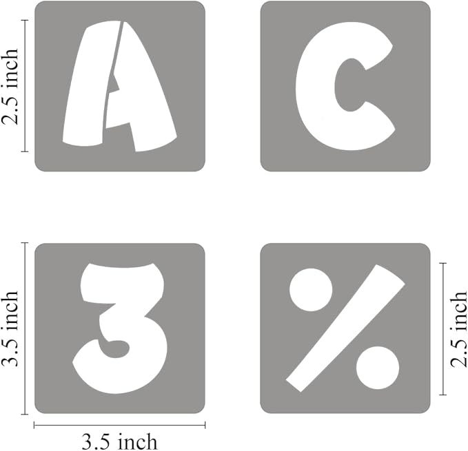 REOLAN 2.5 Inch Letter Stencils for Painting - 42 Pack Alphabet Letter and Number Stencil Templates with Signs for Painting, Reusable Letters and Numbers Stencils for Chalkboard Wood Signs & Wall Art