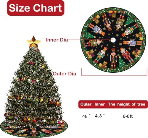 Festive Nutcracker Tree Skirt, Holiday Soldier Cover, Winter Celebration Xmas Ornaments, for Church Celebrations, Residence Parties, Seasonal Atmosphere, Merrymaking Events