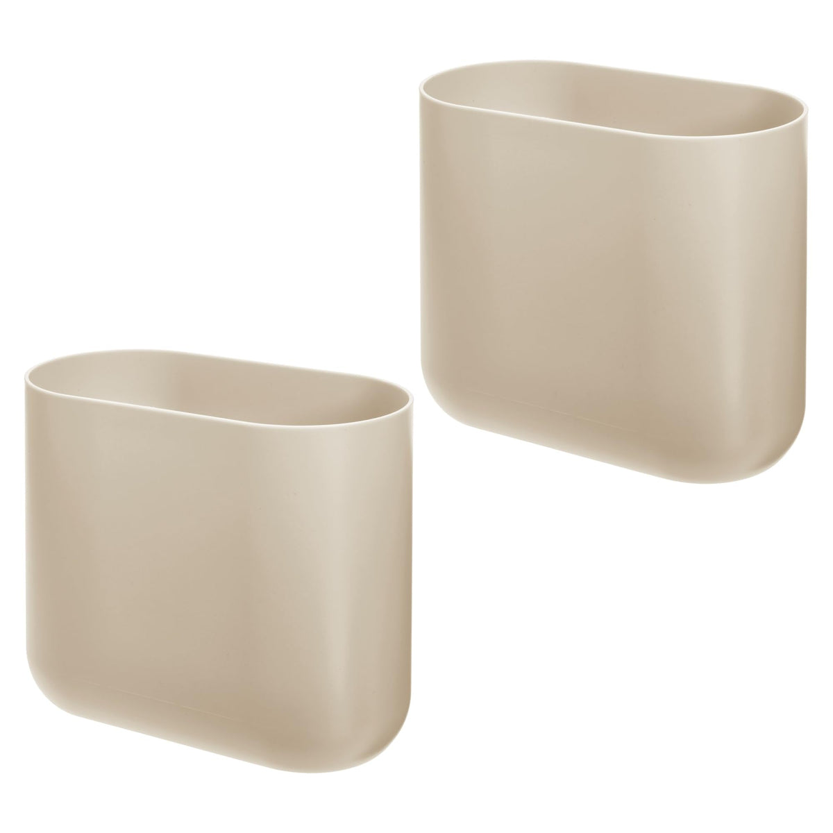 Small Slim Plastic Bathroom Trash Can (2 Count)
