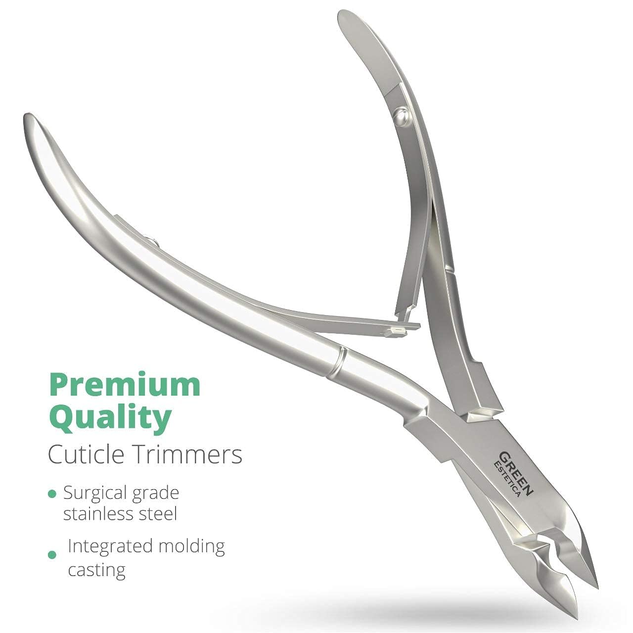 Professional Cuticle Trimmer Nail Cuticle Cutter Stainless Steel Cuticle Nippers with Sharp Blades of Cuticle Remover Clippers Manicure Tools Double Spring - Pedicure Nail Tools (Silver - 4 Pack)