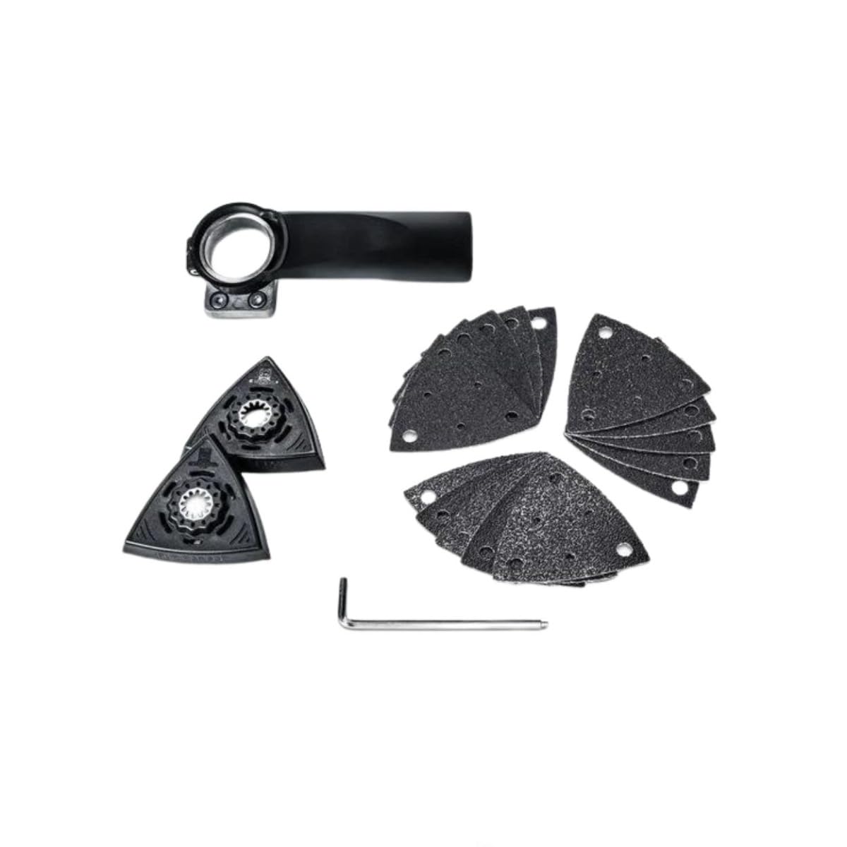 Fein Dust Extraction Set for MultiMaster Tools - Includes Rotatable Suction Hose, (2) Perforated Sanding Pads and (15) Assorted Sanding Sheets - 92602102000