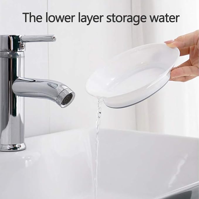 WYOK 2-Pack Soap Dish with Drain Plastic Sponge Holder Easy Cleaning Soap Saver Tray Caddy Keep Dry Stop Mushy for Shower Bathroom Kitchen(Khaki)