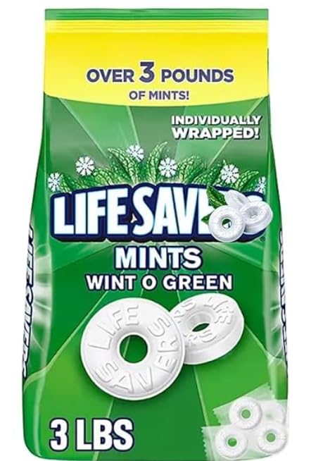Breath Mints Hard Candy, Wint-O-Green, 53.95 oz Bag