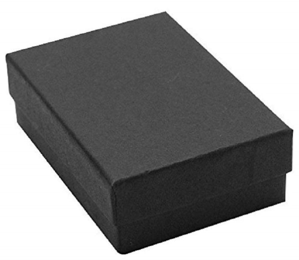 RJ Displays 100 Pack Premium Cardboard Jewelry Boxes with Cotton Filled Bulk Assorted Small Gift Boxes for Necklaces, Bracelets & Earrings (Black Matte)-Premium bulk small gift box 3.25x2.25x1 Inches
