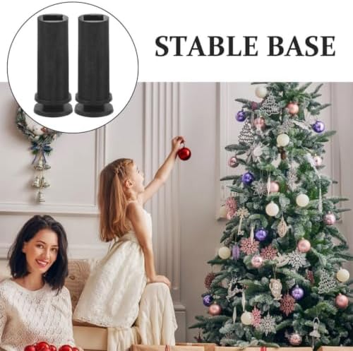 CRAFTHROU 10pcs Black Plastic Christmas Tree Stand for Artificial Trees