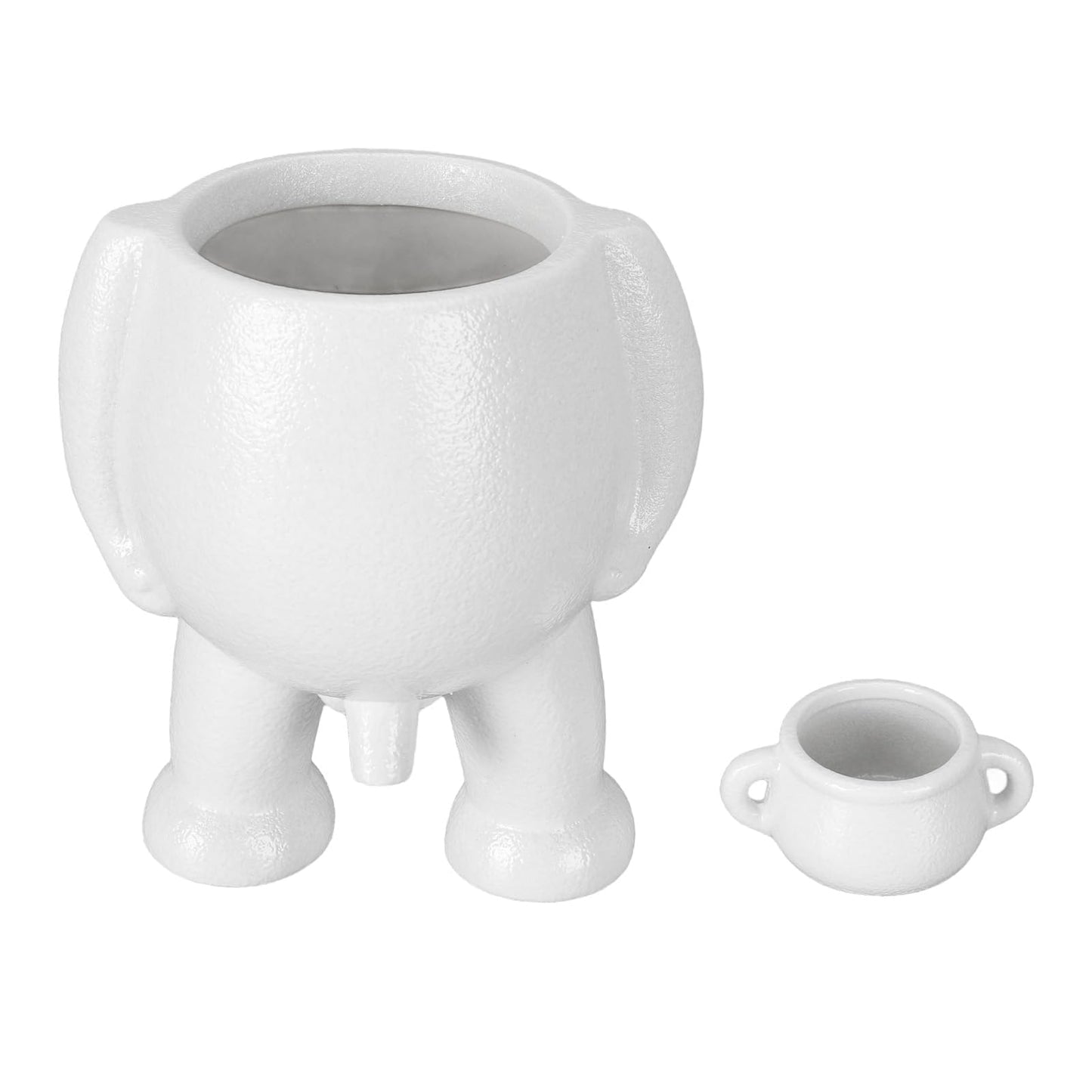 Gsycle Funny Peeing Plant Pot, Creative Ceramic Succulent Planter for Home Office Desk, Unique Little Man Pissing Flower Pot with Small Watering Can, White