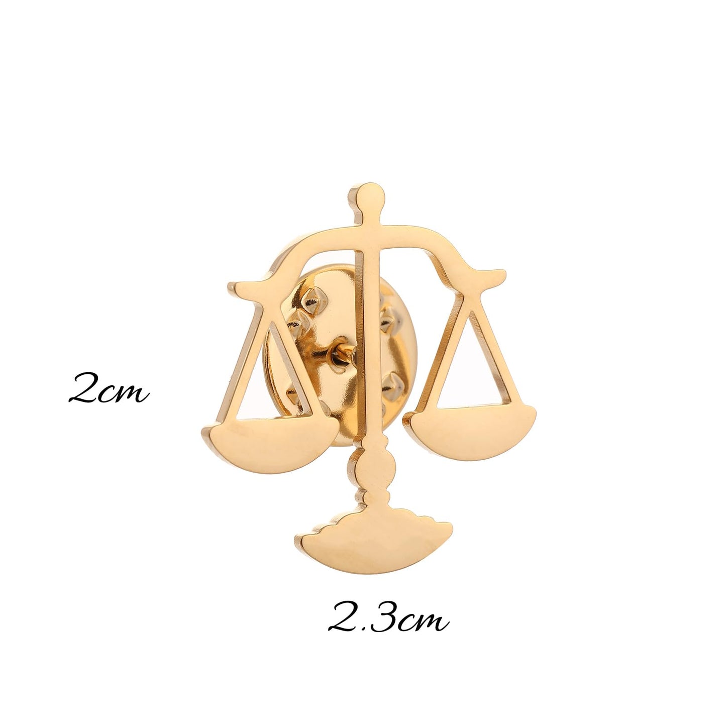 Metal Balance Badges Suit Brooch Libra Scales Brooches For Men (gold)