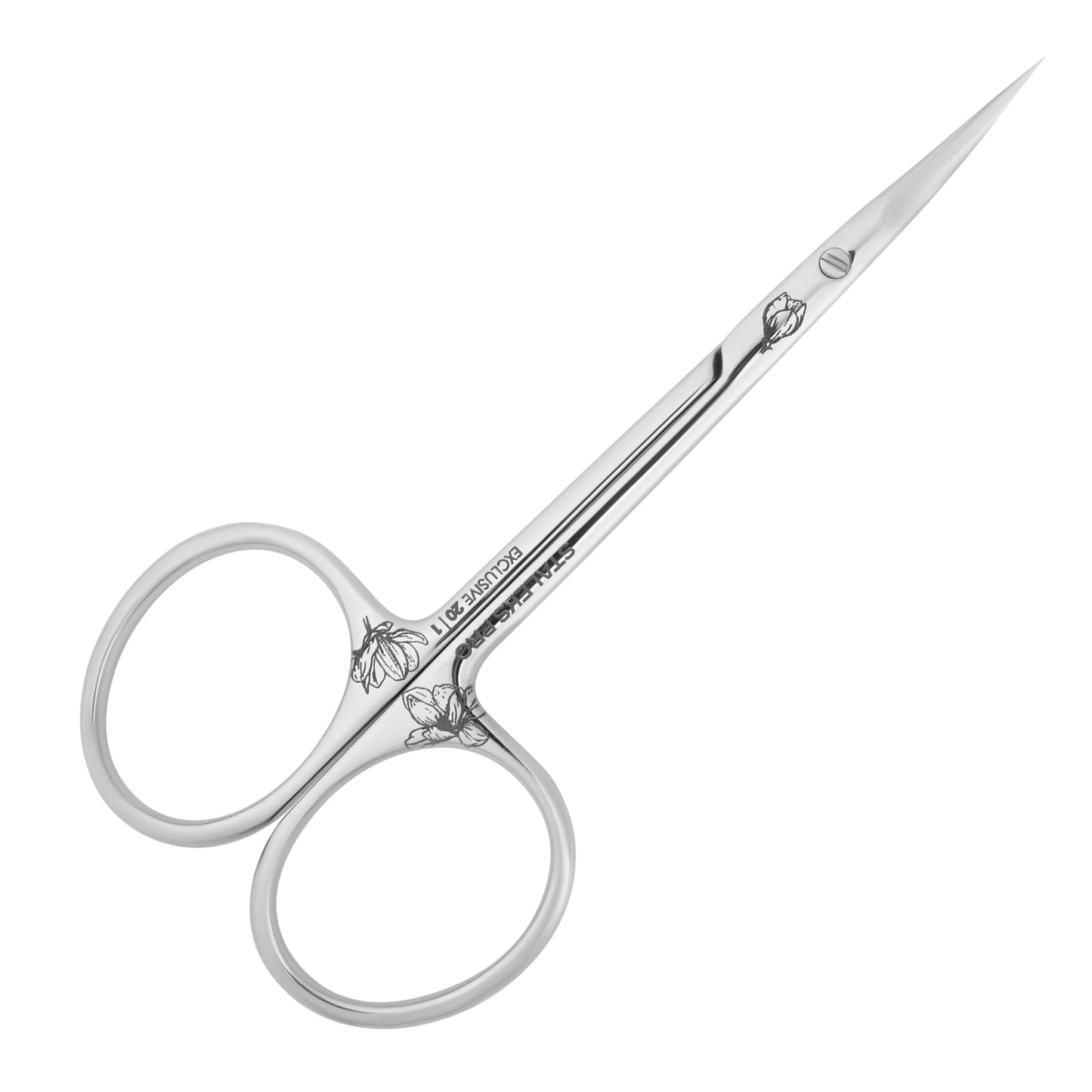 Staleks Exclusive 20 Type 1 Cuticle Scissors (Magnolia) – Professional Manual Sharpening and Classic Curved Blades