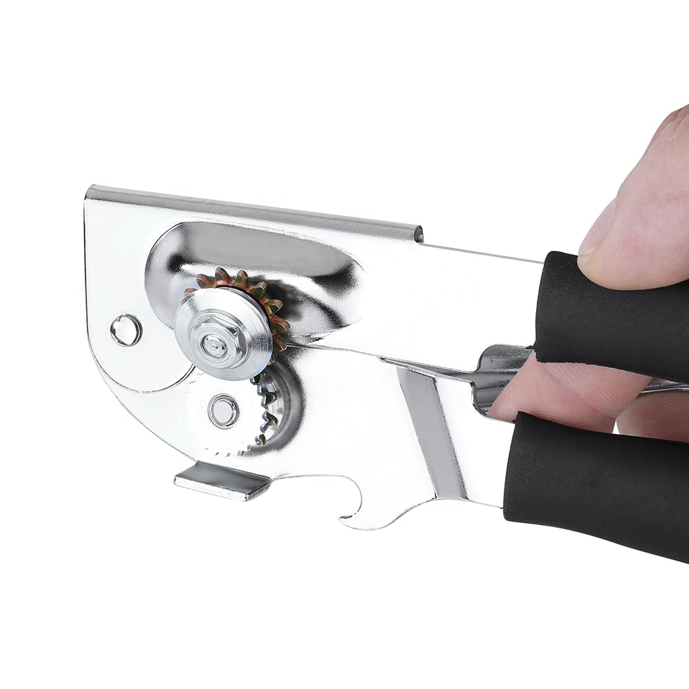 Manual Can Opener,Easy-Grip Hand Crank Can Opener for Seniors & Arthritis - Ergonomic Manual Opener, Heavy Duty for Large Cans, Safe & Comfortable Use at Home or Restaurant