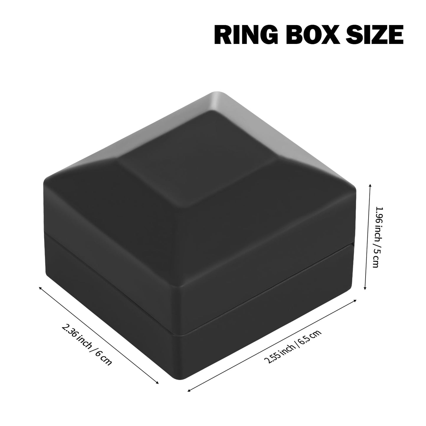 LED Stud Earring Jewelry Gift Box for Proposal, Wedding, Engagement，Birthday Luxury Jewelry Gift Box with LED Light, Jewellry Display Box (Black)