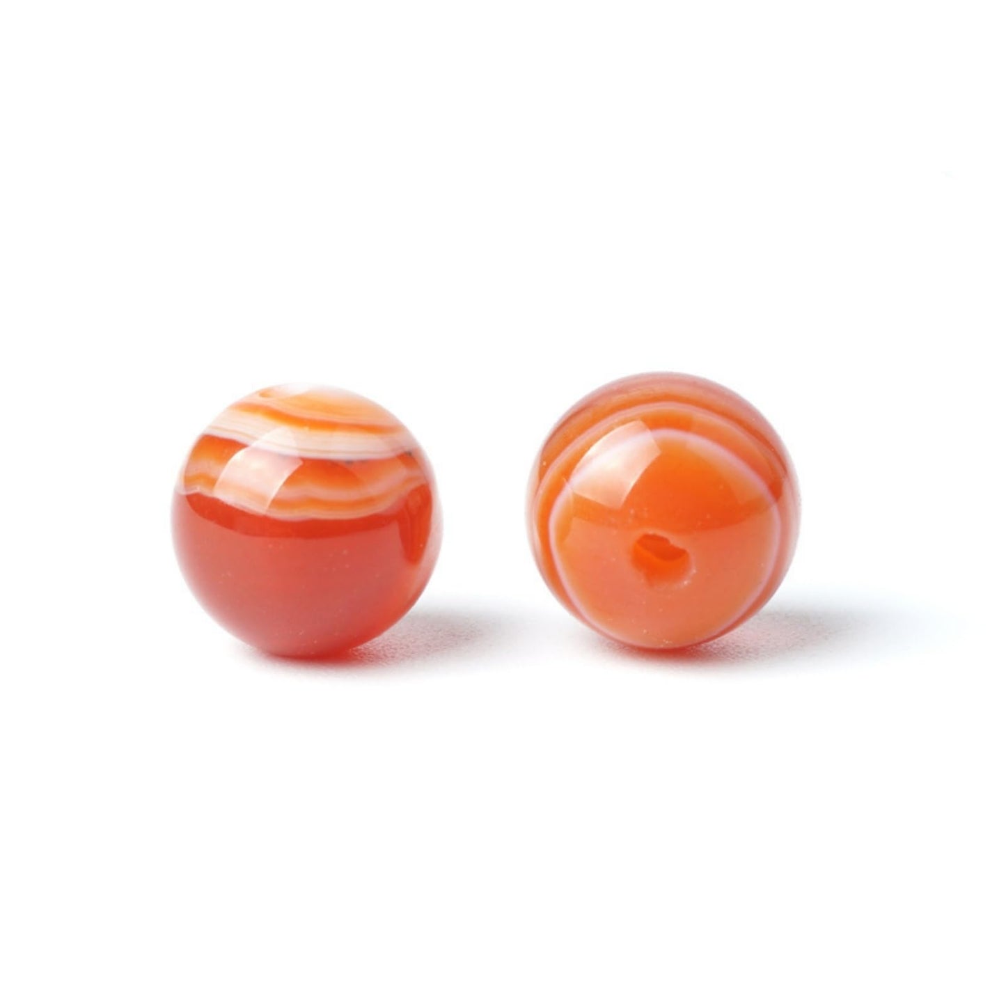 100Pcs Natural Stone 6mm Red Striped Agate Round Loose Gemstone Energy Healing Beads Hole Size 1mm DIY Smooth Beads for Bracelet Necklace Earrings Jewelry Making