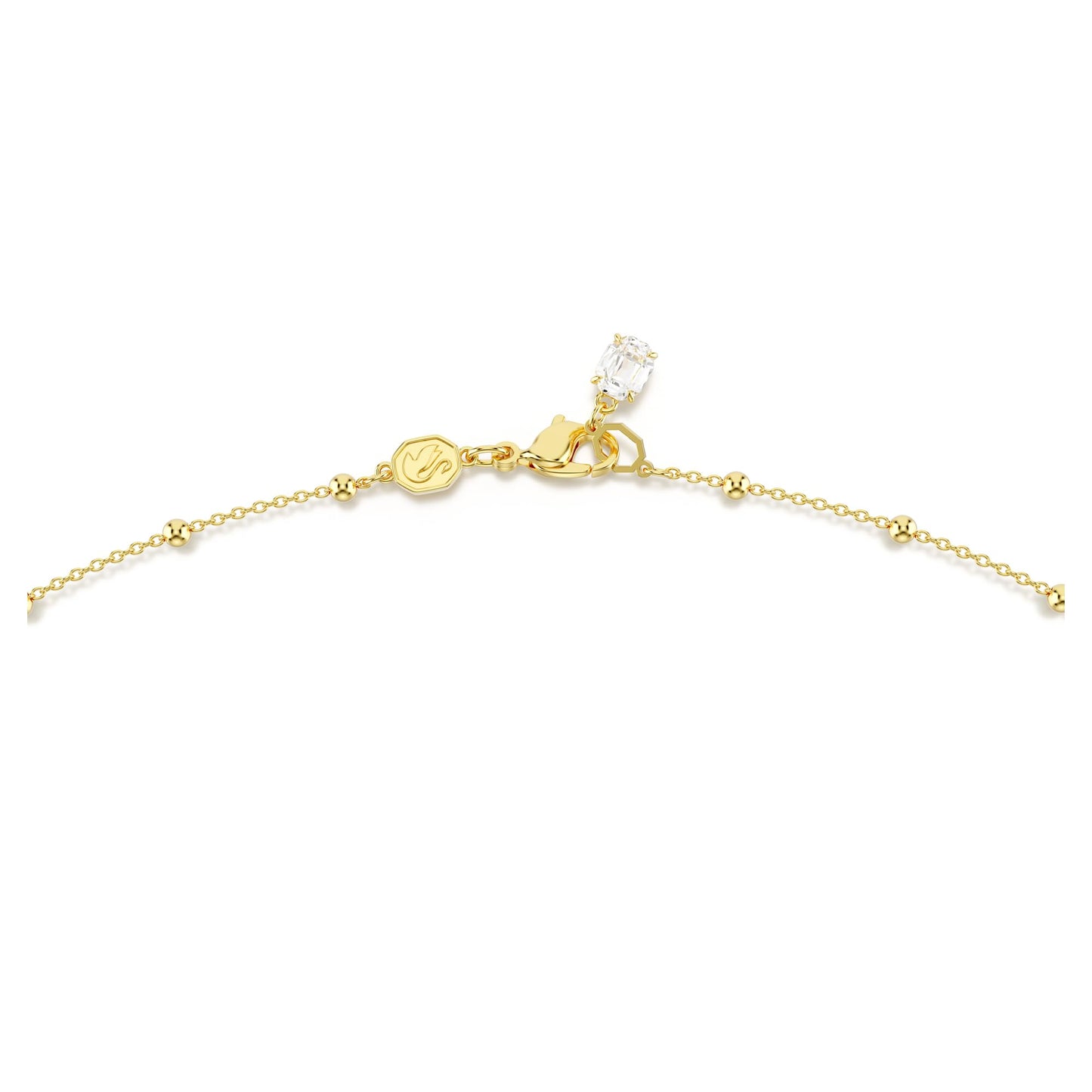 Swarovski Imber Strandage Necklace, Clear Round-Cut Crystals and Shiny Metal Droplets in a Gold-Tone Finished Setting, Part of the Imber Collection