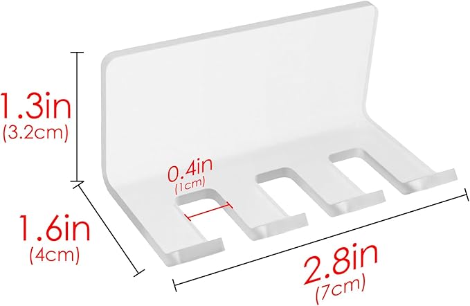 Self Adhesive Toothbrush Holders Wall Mounted, 3 Slots Electric Toothbrush Organizer for Shower, Multipurpose Rack Hanger for Power Plug, Razor, Key(Frosted)