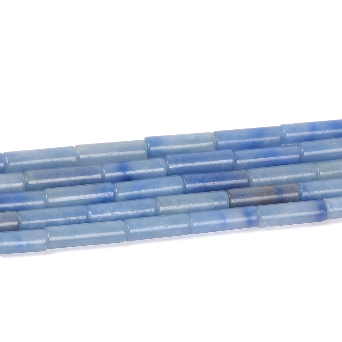 HAAMIIQII Natural Blue Aventurine Tube Beads 13x4mm Column Stone Cylinder Gemstone Loose Beads for Jewelry Making Strand 15 Inch (28-29pcs)