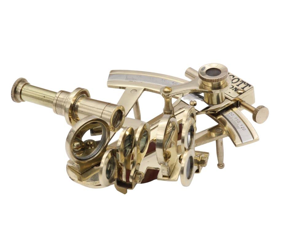 ROORKEE INSTRUMENTS (INDIA) A NAUTICAL REPRODUCTION HOUSE RII Pocket Sextant J. Scott London Nautical Navy Sailors Brass, Determine Latitude & Longitude, Galactic Gifting Sextant, Wedding