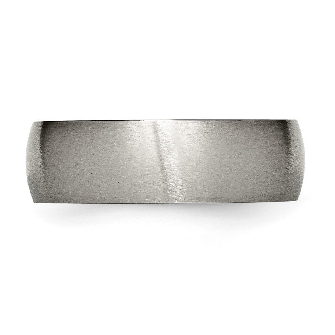 JewelryWeb Titanium Half Round 7mm Brushed Band Ring Size 6 Ring for Women and Men