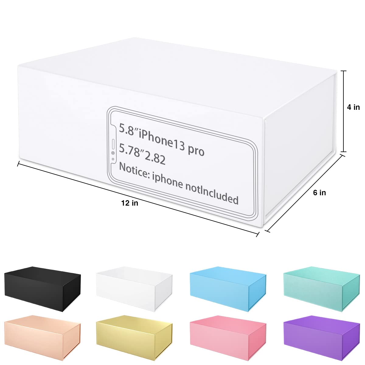 Gift Boxe 12" x 6" x 4" with Magnetic Closure Lid Gift Boxes for Presents,Bridesmaid Gifts Box,Cute Box,Birthday Gift box,Luxury for Gift Packaging, Magnetic Gift Box for Wrapping Gifts (White/5PCS)