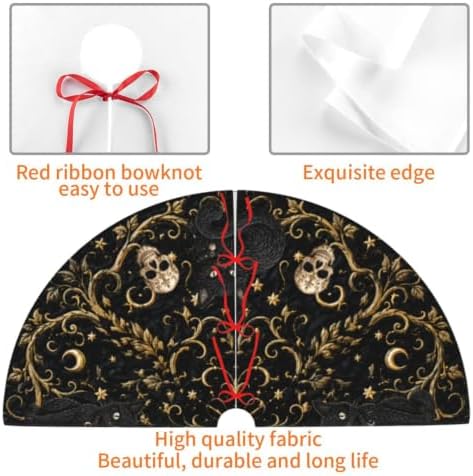 Halloween Cat Christmas Tree Skirt Xmas Tree Skirt, Winter Christmas Tree Mat for Home Party Holiday Indoor Outdoor Decorations