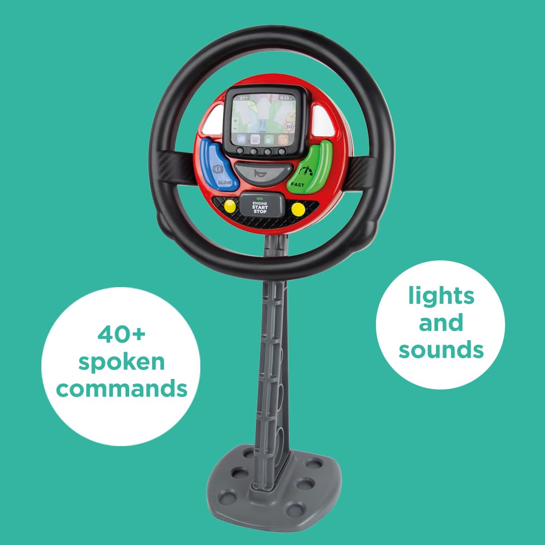 Casdon GPS Steering Wheel. Interactive Driving Toy for Kids 18+ Months. Features Spoken Commands & Realistic Sounds. Boosts Motor Skills