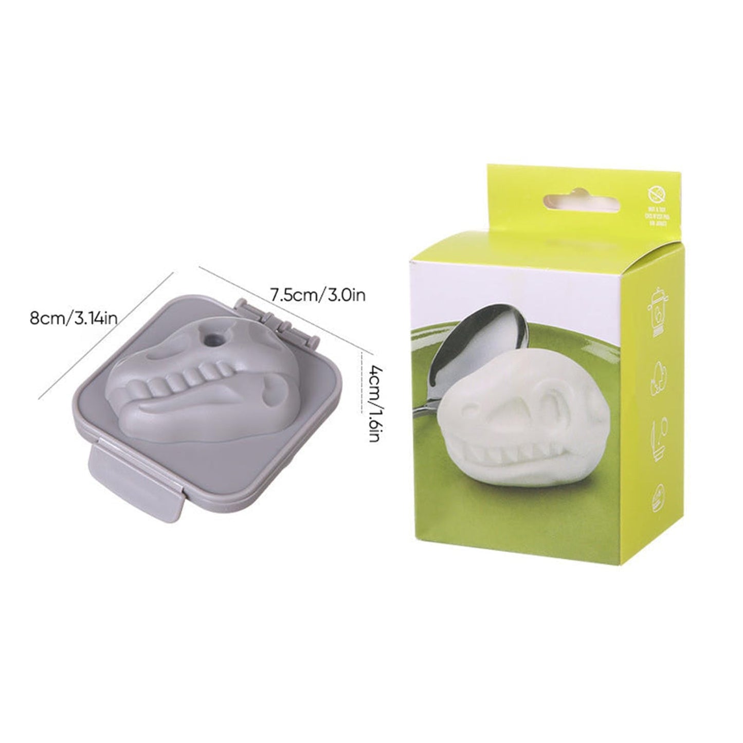 Cowrc Dinosaur Skull Egg Mold - Dinosaur Fossil Shaped Egg Press (5pcs)