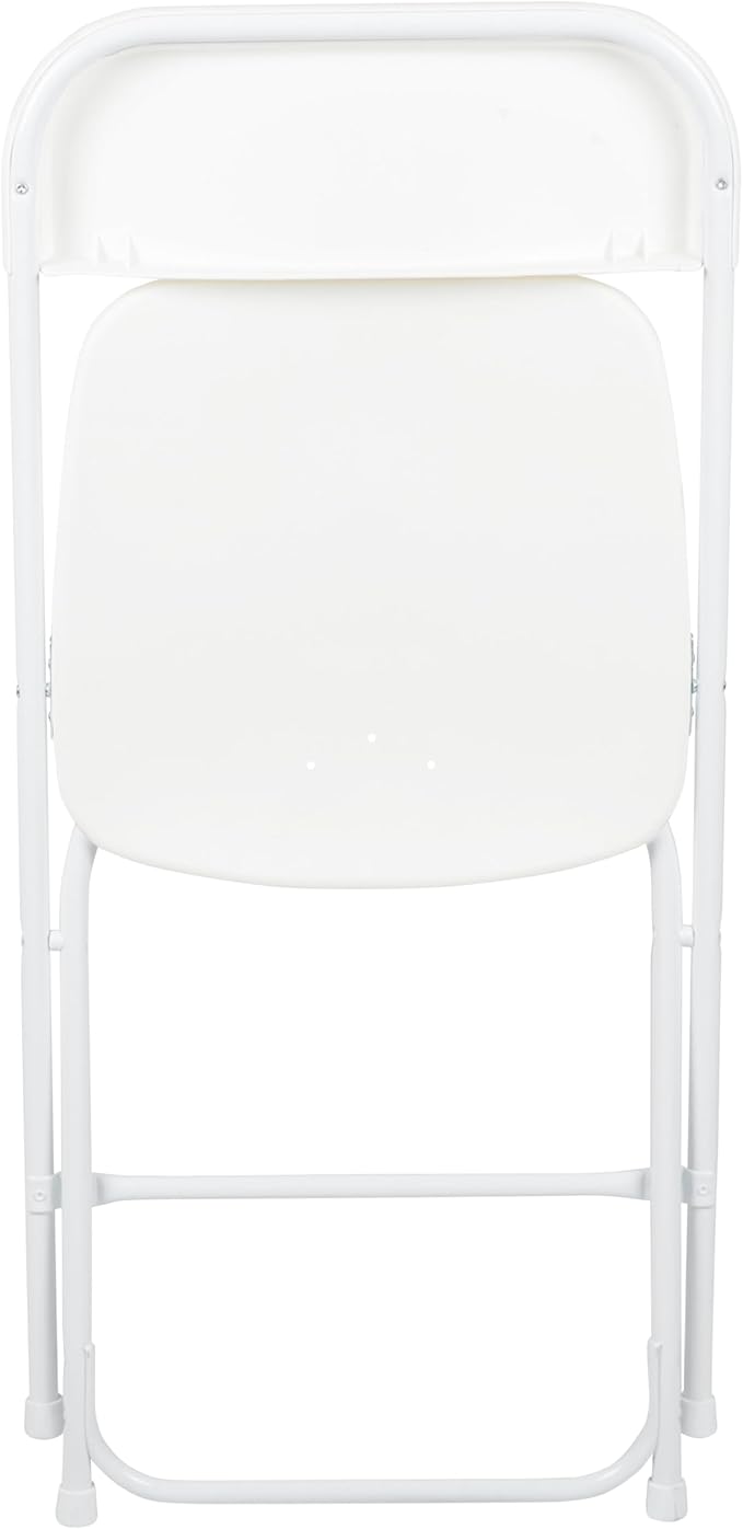 Flash Furniture Hercules Set of 10 Indoor/Outdoor Heavy-Duty Plastic Folding Chairs, Foldable Commercial Stacking Chairs with 650-lb. Static Weight Capacity, White