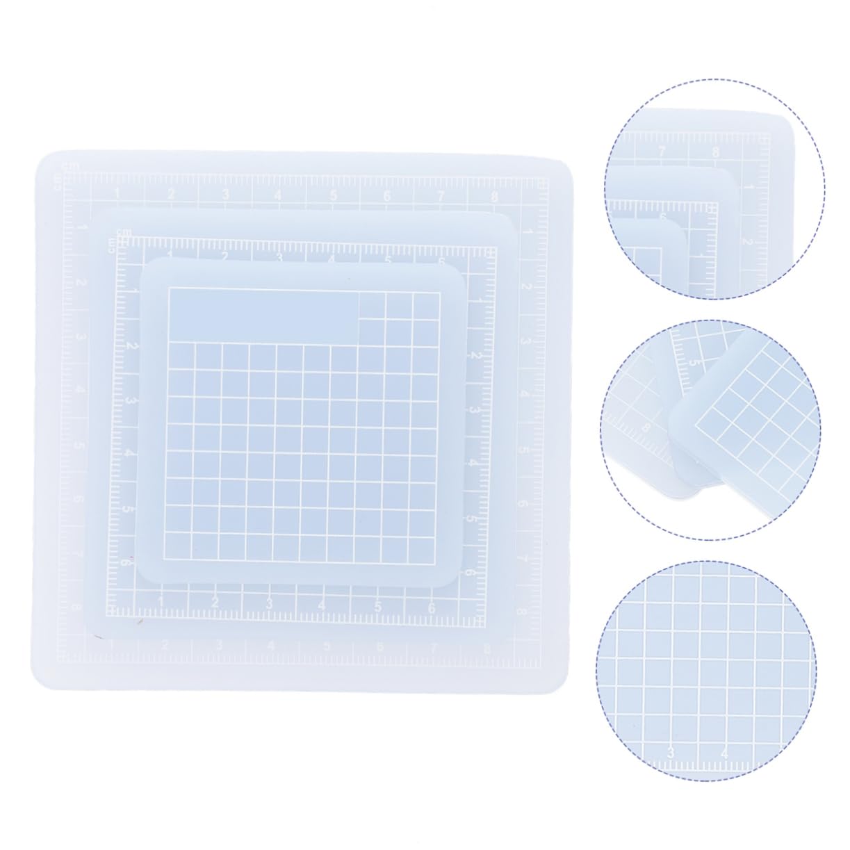 ARTIBETTER 3pcs PVC Cutting Mat Translucent Grip Fabric Quilting Cut Mat Durable Non Slip Square Cutting Mat Pad for Scrapbooking Sewing 6x6cm 8x8cm 10x10cm