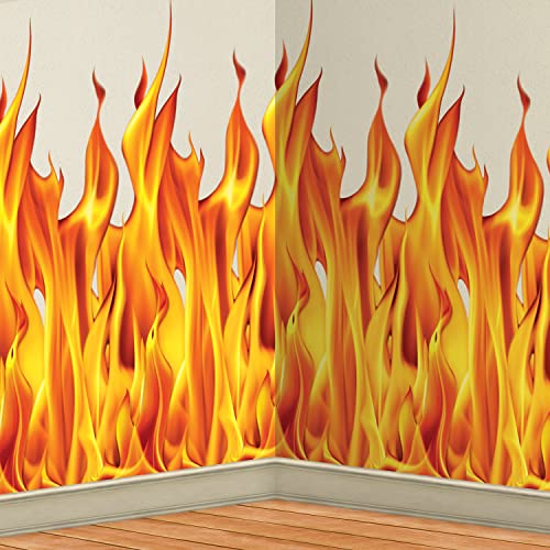 Beistle Flame Backdrop 2 Piece, Multicolored - style: Flame - 2 Piece