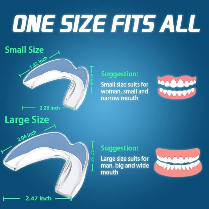 KOHEEL MG Moldable Mouth Guard for Teeth Grinding and Clenching, Perfect Fit Night Guard, Dental Guard for Bruxism Relief, 4 Count (4 Large)