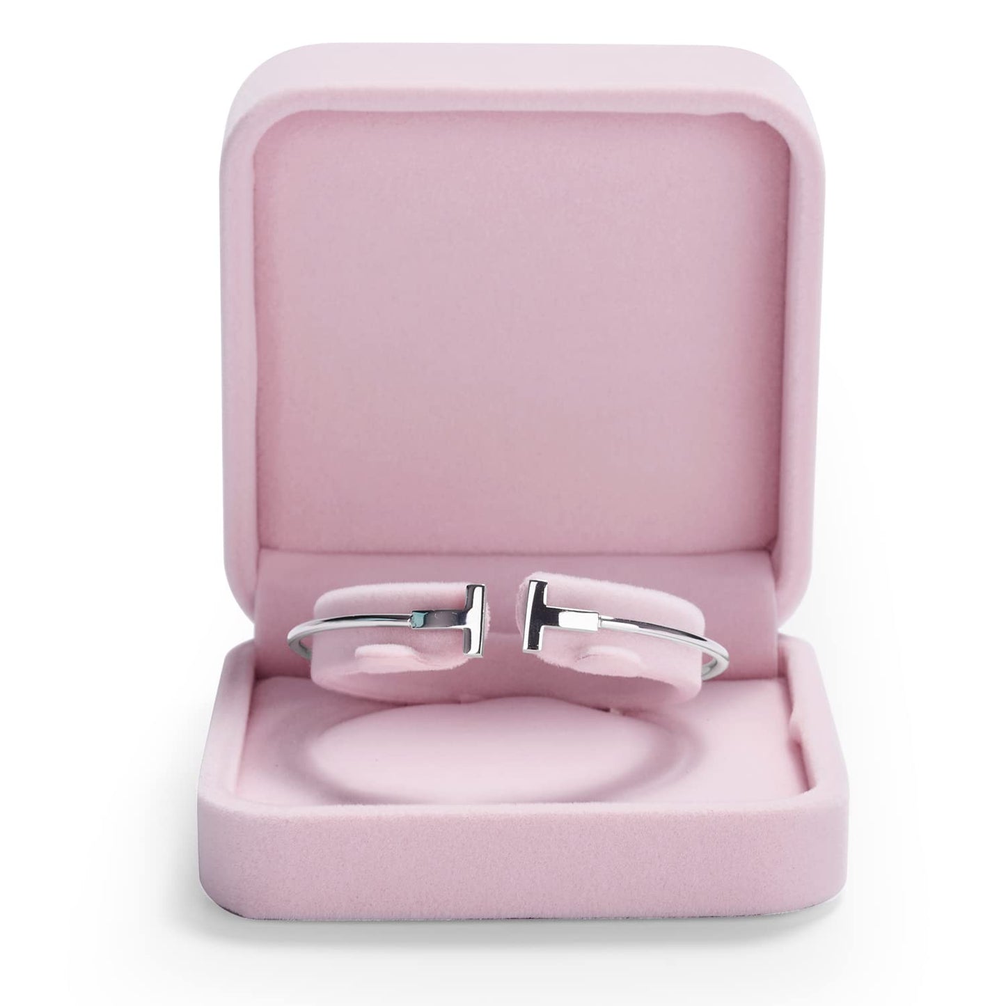 Oirlv Pink Velvet Bangle/Bracelet Gift Box Jewelry Storage Box Accessories Case