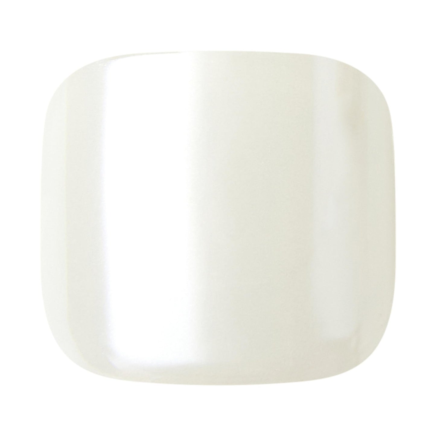 KISS imPRESS Premium No Glue Pedi Press-On Toenails, Sparkling White, Pearl, Squoval Shape, Includes 24 Nails, Prep Pad, 1 Manicure Stick, 1 Mini File