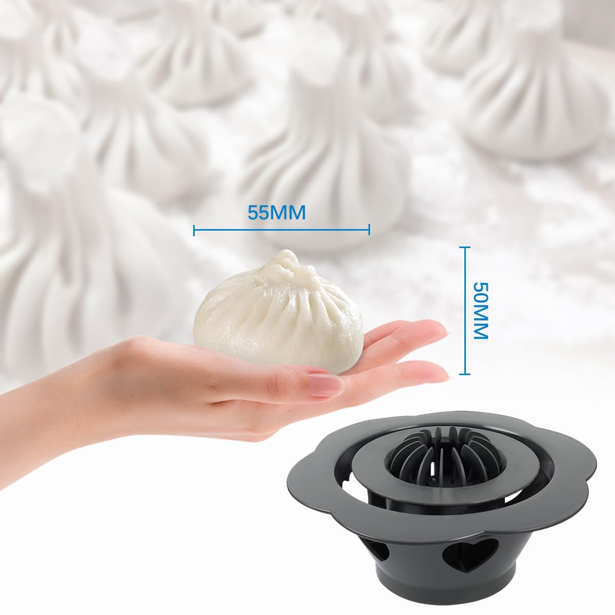 MDJVLNQ Big Dumpling Maker Momo Machine,6.57" Baozi Maker Machine Mold Food Grade PP Kitchen Gadget Tool Homemade Bao Buns Ease Use And Clean For Home Kitchen Beginners